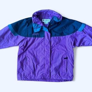 Columbia Raincoat in Purple and Teal